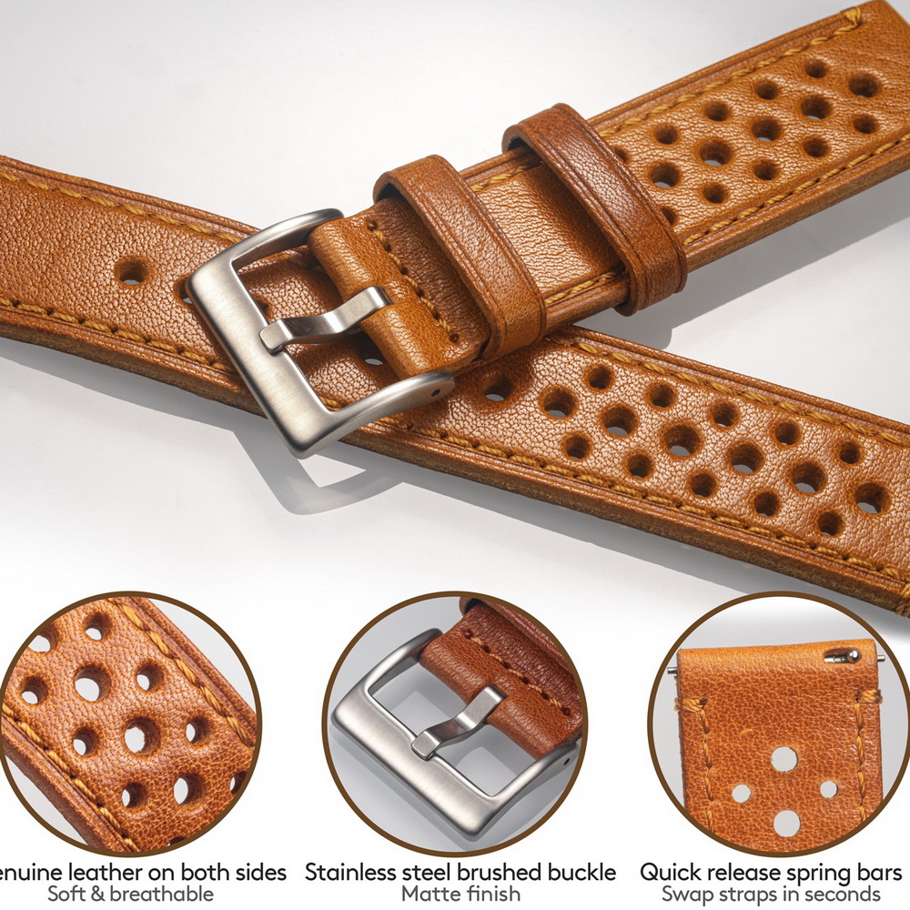Hemsut Cowhide Watch Band Quic - Canvas Strap Watch recension och pris